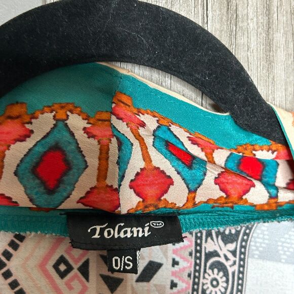 Tolani Kimono Cardigan Patchwork Boho Beachy Embroidered Duster One Size - Picture 7 of 7